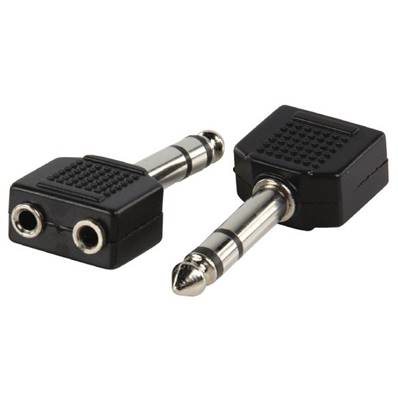 Adaptateur Jack 6.35 stéréo mâle/2xJack 3.5 stéréo femelle