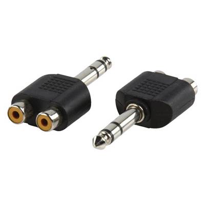 Adaptateur Jack 6.35 stéréo mâle/2xRCA femelle