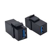 Embase Keystone USB 3.2 Gen 1 F/F - noire