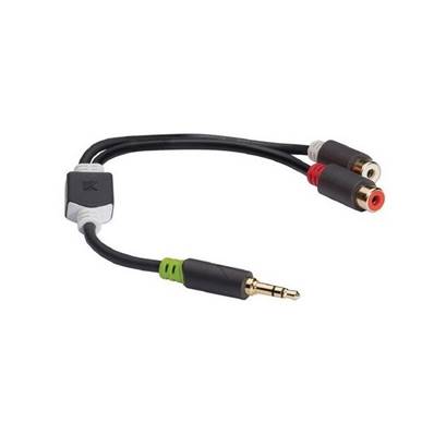 Cordon adaptateur Jack 3.5mm stéréo M vers 2 RCA F - 0.2m