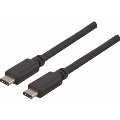 Cordon USB 3.1 Gen1 (5 Gbps-45W) type C mâle /mâle noir - 1m