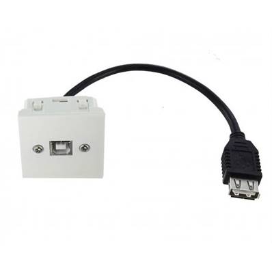 Plastron 45x45 USB 2.0 type B F / cordon USB type A F 0.2m