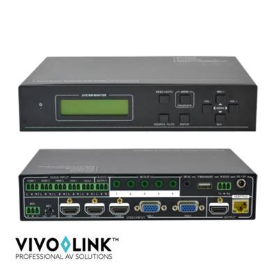 VivoLink - Commutateur "scaler" 5 in (3HDMI, 2 VGA) HDMI 1.4/HDBaseT