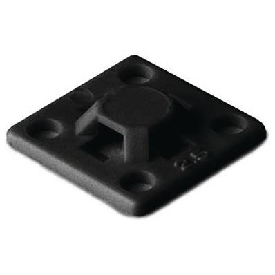 100 embases de fixation adhésives en polyamide 28x28mm noir