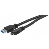 Cordon USB 3.0 (5 Gbps) type A vers Micro USB3 B M/M noir - 5m