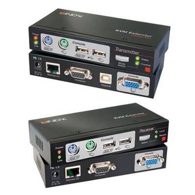 Lindy combo 300 - Système d'extension KVM VGA USB/PS2 - 300m