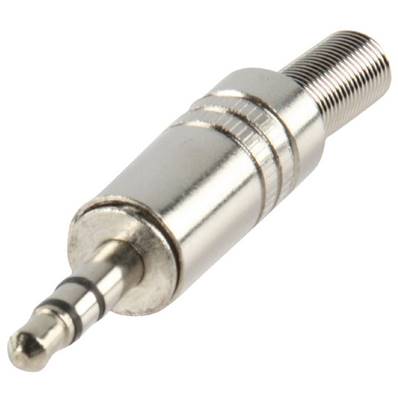 Fiche jack mâle stéréo droite 3.5 mm en métal avec ressort