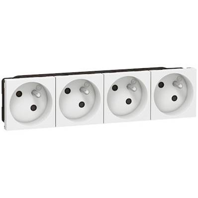 4 Prises secteur Legrand 2P+T 45x45 inclinées à 45° blanc