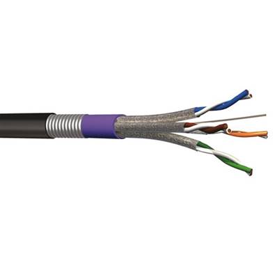 Câble armé cat.6A U/FTP 4 paires 525MHz monobrin AWG23 gaine PE noire