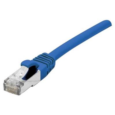 Cordon RJ45 cat.6a S/FTP 500 MHz LSOH snagless bleu 1m