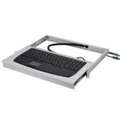 Tiroir 19" 1U télescopique RAL7035 avec clavier AZERTY, touchpad