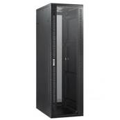 Baie serveur 19" 32U 800x900 noire porte AV verre/porte AR perforée