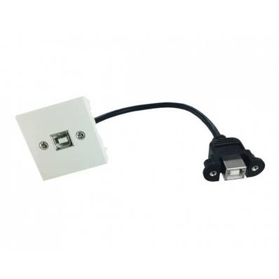 Plastron 45x45 USB 2.0 type B F / cordon F 0.2m