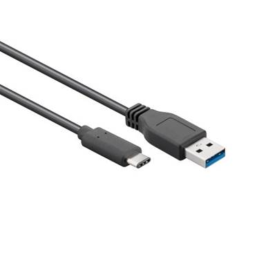Cordon USB 3.2 Gen 1 (5 Gbps) Type A vers C mâle/mâle noir - 1m