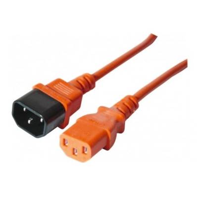 Rallonge secteur HO5VVF 3x0.75mm² IEC C13 / IEC C14 orange 1m