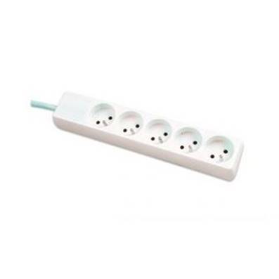 Bloc multiprise blanc 5PC 2P+T, 10/16A cordon 4m