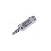 NYS231L Fiche jack 3.5mm stéréo mâle métal pour câble ø 6mm