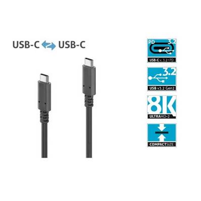 Cordon USB v3.2  20 Gbps USB-C /C  (Data et AV)– 0.50m