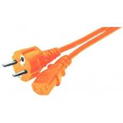 Cordon secteur HO5VVF 3x0.75mm² CEE7/7G droit / IEC C13 orange 1.8m