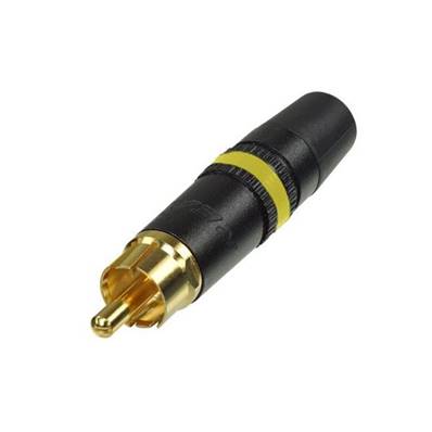 NYS373-4 Fiche RCA - noir - contact or -  bague jaune