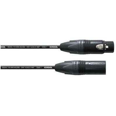 Cordon DMX 1 paire 0.22mm² XLR 5 pts noires M/F NEUTRIK - 5m