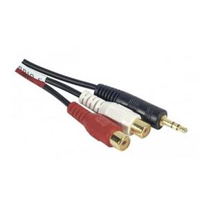 Cordon adaptateur Jack 3.5mm stéréo M vers 2 RCA F - 0.3m