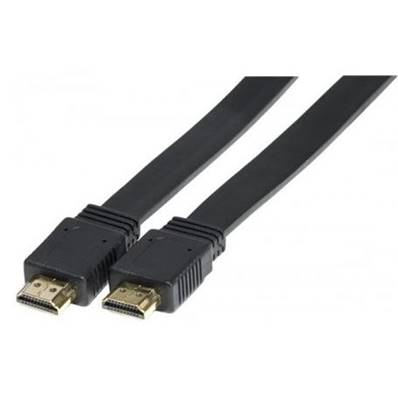 Cordon HDMI 1.4 Highspeed plat noir - 2m