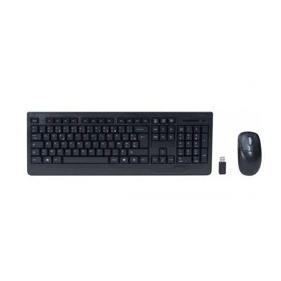 Pack clavier AZERTY noir + souris optique sans fil avec récepteur USB