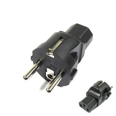 Adaptateur secteur 10A IEC C13 femelle/CEE7/7 mâle 