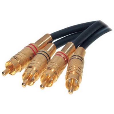 Cordon audio HQ 2 RCA mâles vers 2 RCA mâles - 2.5m