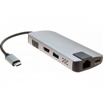 Station d'accueil USB 3.1 Type-C vers HDMI 4K-VGA-LAN-HUB +chargeur 