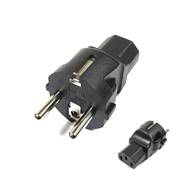 Adaptateur secteur 10A IEC C13 femelle/CEE7/7 mâle 