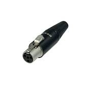 RT4FC-B Fiche mini XLR 4 pts femelle-corps noir-contacts or +verrouil