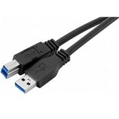 Cordon USB 3.0 Superspeed (5Gbps) type A vers B M/M noir - 1.8m