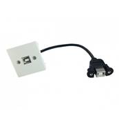 Plastron 45x45 USB 2.0 type B F / cordon F 0.2m