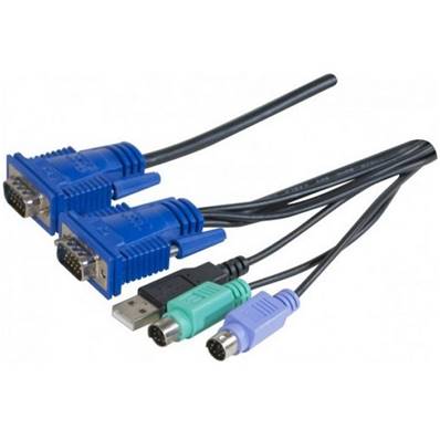 Cordon combo pour KVM MMD-INF0050 VGA/PS2+USB - 1,8m