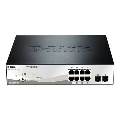 D-Link Switch DGS-1012-10P- 8x 10/100/1000Mbps (PoE+) +2 Gigabit SFP