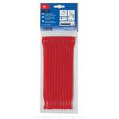 10 colliers en textile TEXTIE M 200 x 12.5mm rouge