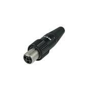 RT3FCT-B Fiche mini XLR 3 pts corps noir contacts or avec verrouill.