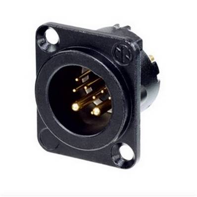 NC10MD-LX-B Embase XLR 8+2 poles mâle série DLX noire contacts or