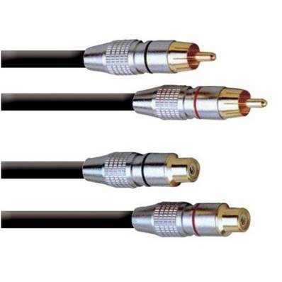 Rallonge audio HQ 2 RCA mâles vers 2 RCA femelles - 2m