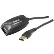 Rallonge amplifiée USB 2.0 (480 Mbps) type A M/F (max 20m) noire-5m